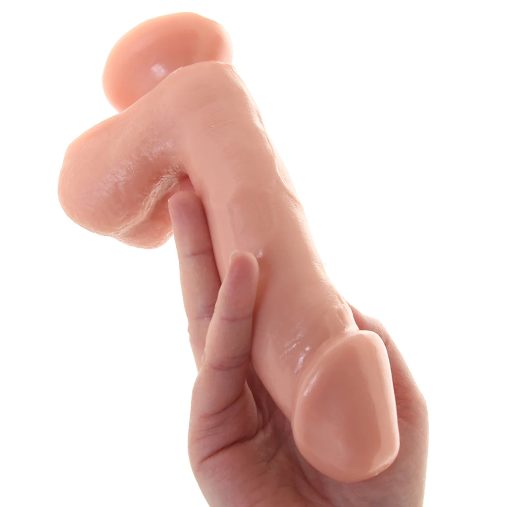 Basix 6.5 Inch Suction Base Dildo in Flesh - Image 4
