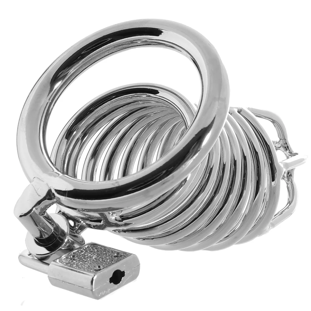 Blue Line Deluxe Steel Chastity Cage in Silver - Image 5