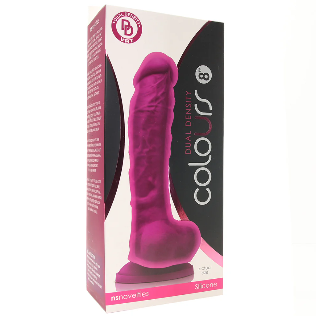 Colours 8 Inch Dual Density Silicone Dildo in Purple - Image 6
