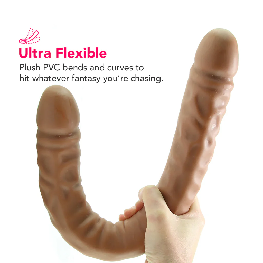 Dr. Skin 18 Inch Double Ended Dildo in Mocha - Image 4