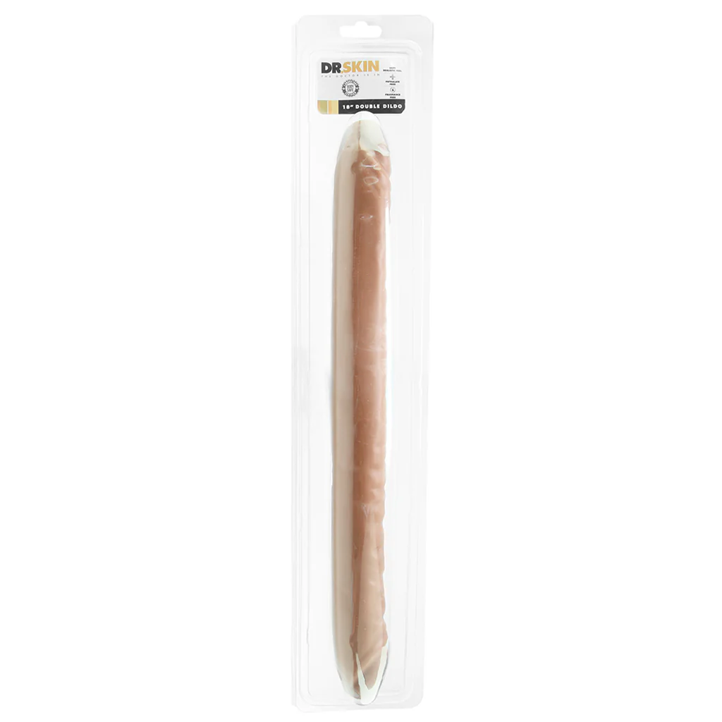 Dr. Skin 18 Inch Double Ended Dildo in Mocha - Image 6