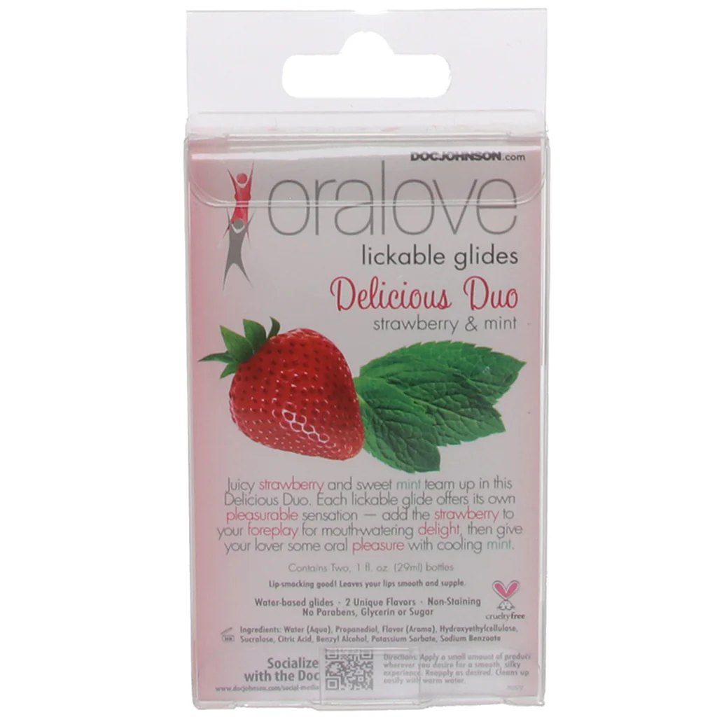 Oralove Delicious Duo Lickable Lubes in Strawberry & Mint - Image 5