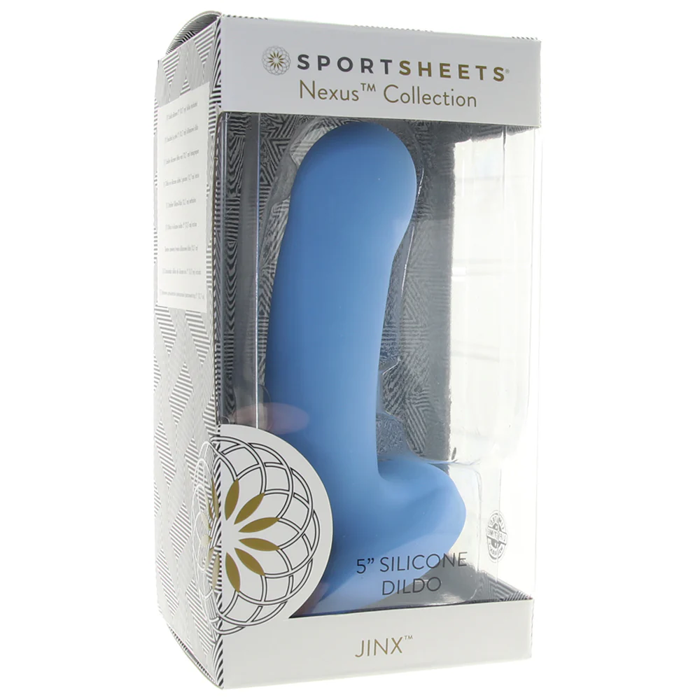 Jinx 5 Inch Silicone Dildo in Periwinkle - Image 6