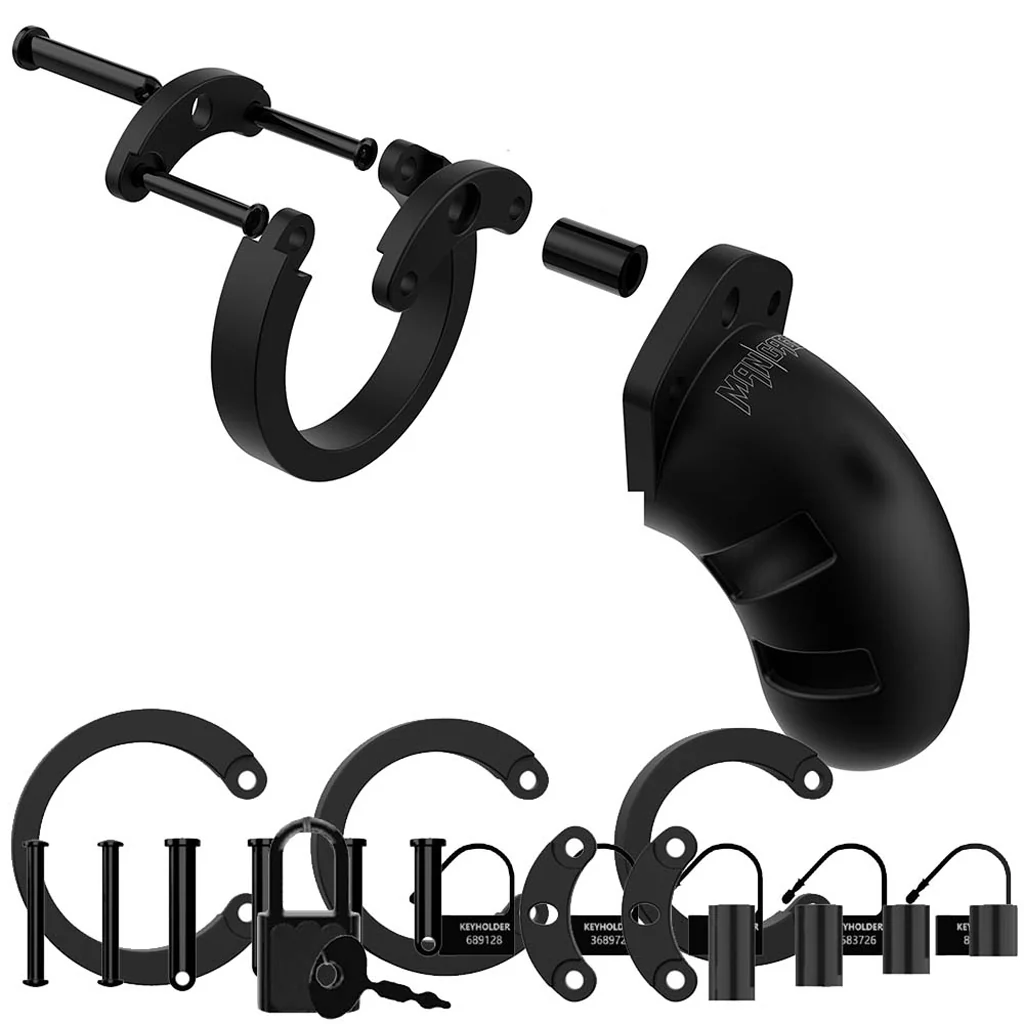 ManCage 20 3.5 Inch Silicone Cock Cage in Black - Image 3