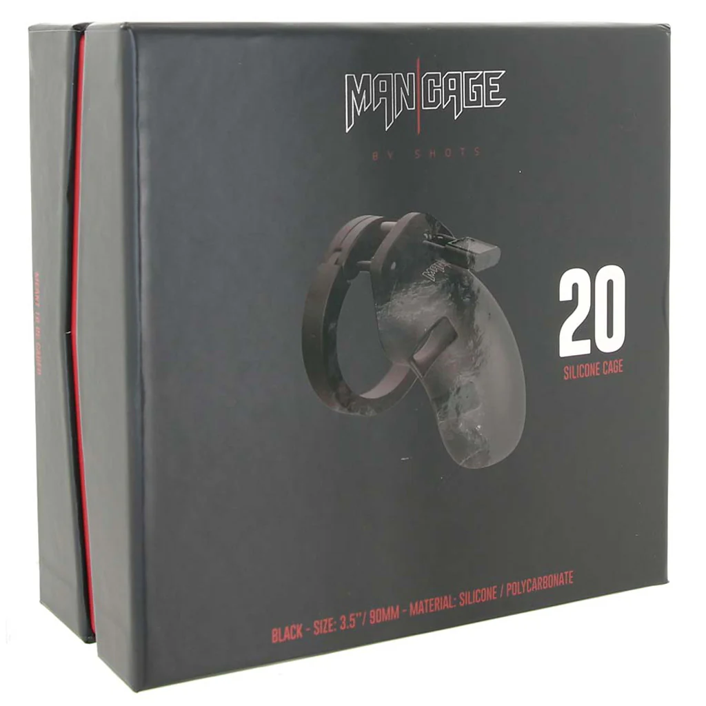 ManCage 20 3.5 Inch Silicone Cock Cage in Black - Image 6