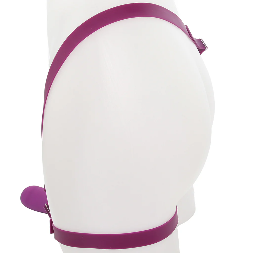 ME2 Rumbler Vibrating Silicone Strap-On in Purple - Image 3