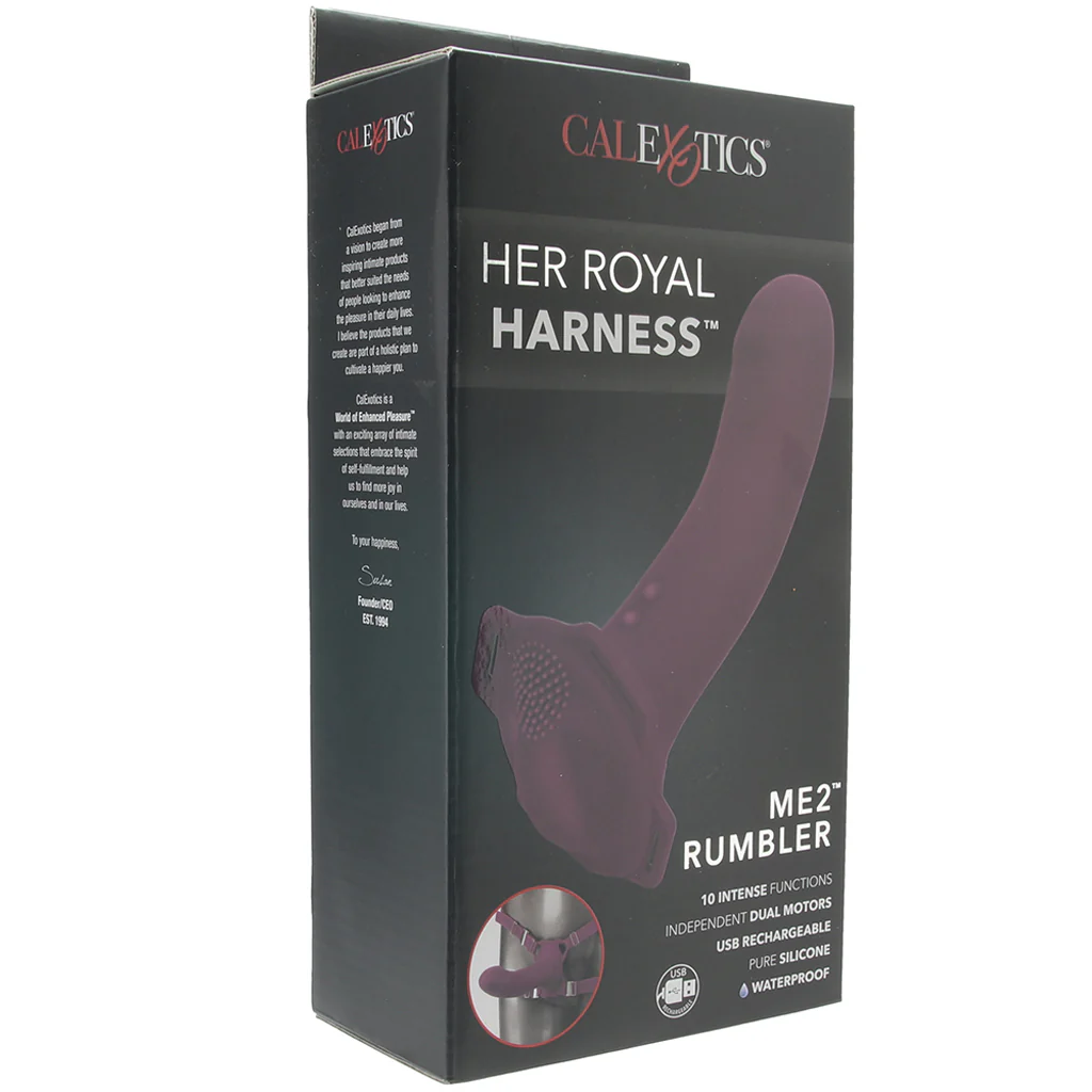 ME2 Rumbler Vibrating Silicone Strap-On in Purple - Image 6