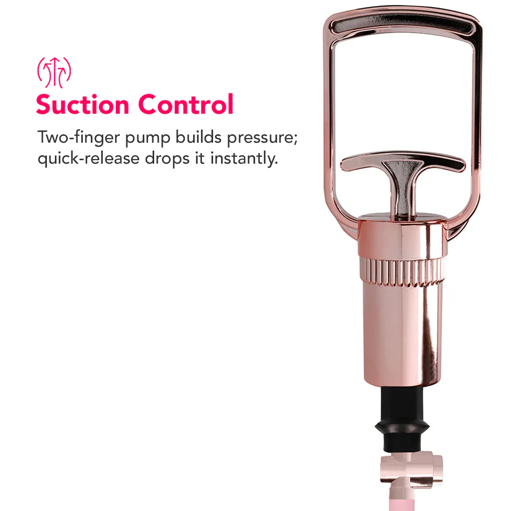 Pumped Rose Gold Clitoral & Nipple Pump Set in Medium - Image 3