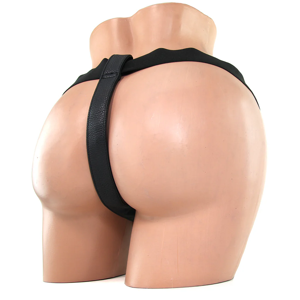 Realistic 8 Inch Strap-On in Black - Image 5