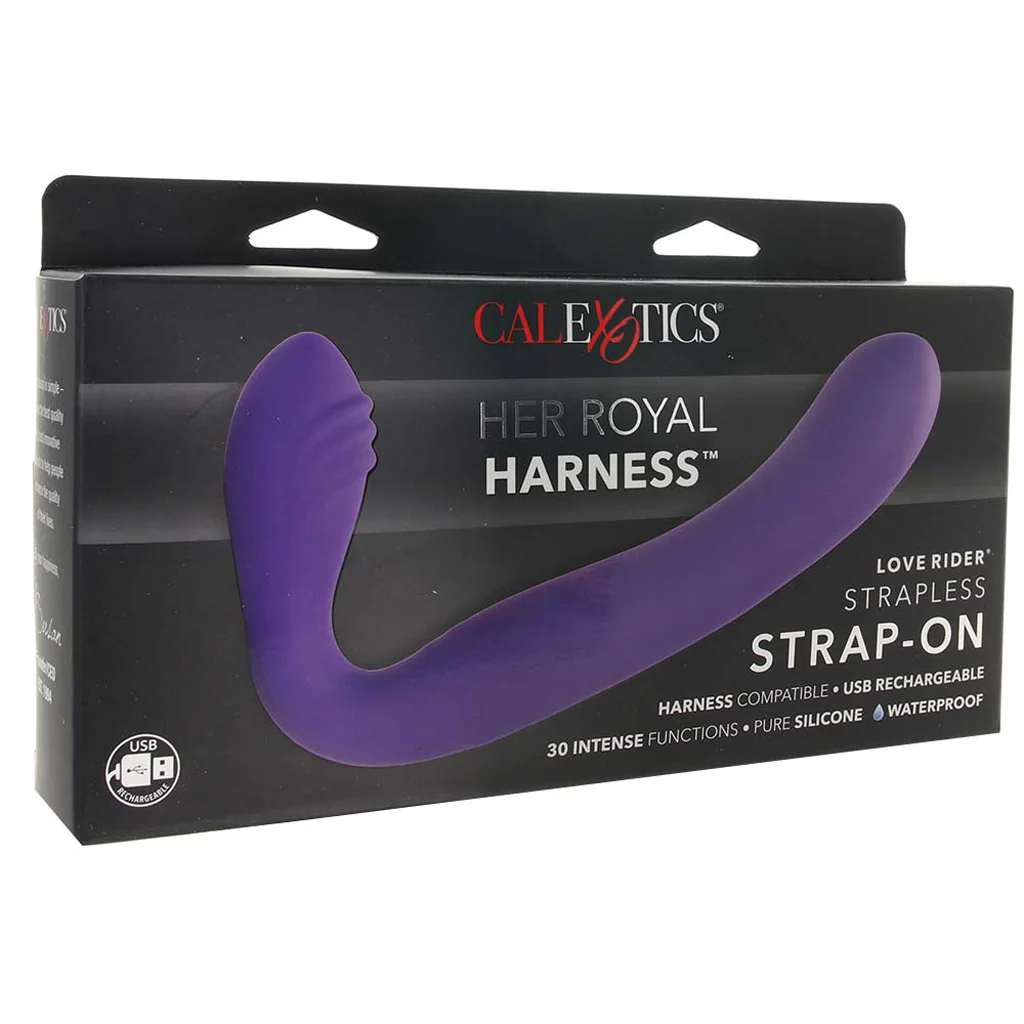 Rechargeable Love Rider Strapless Strap-On in Purple - Image 6