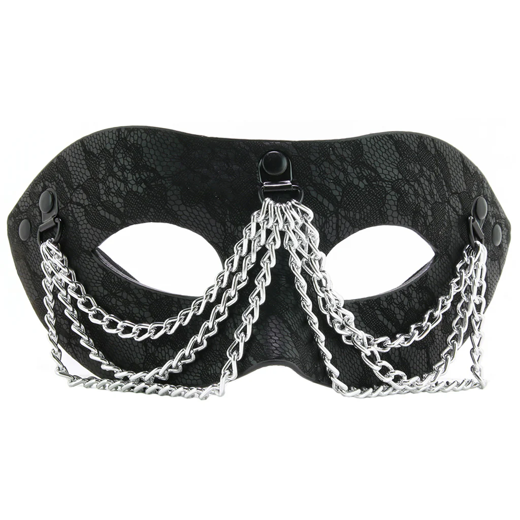 Sincerely Chained Lace Mask in Black - Image 4
