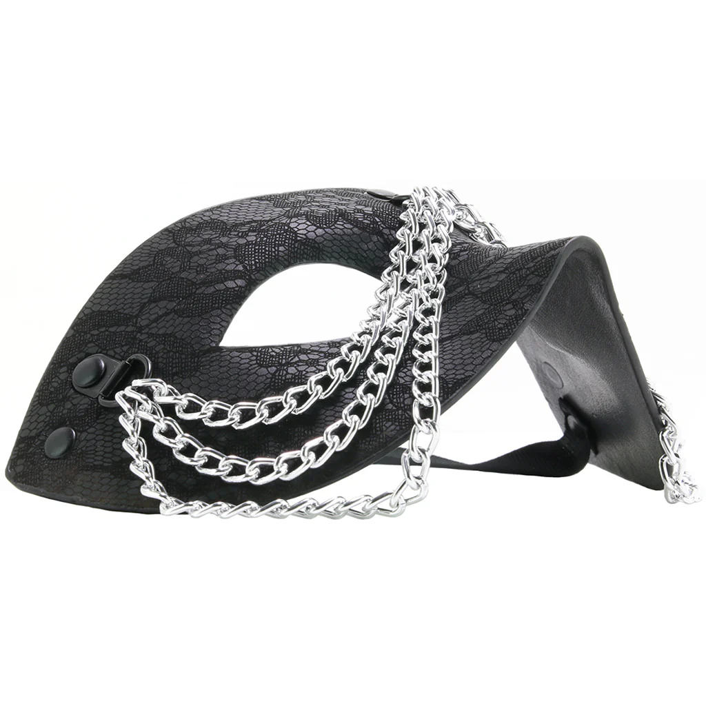 Sincerely Chained Lace Mask in Black - Image 5